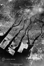 Aerial view of Hiroshima, Japan, Aug 1945