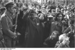 Hungarian and German soldiers rounding up Jews in Budapest, Hungary, Oct 1944