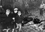 German citizens made aware of the atrocities at a nearby prisoners of war camp for captured Soviets, Suttrop, Germany, May 1945