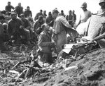 Catholic mass atop Mount Suribachi, Iwo Jima, for American Marines, circa Feb or Mar 1945