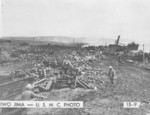 View of the invasion beach on Iwo Jima, Japan, 1945