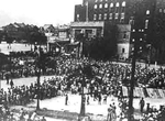 Victory celebration outside Taipei City Hall (now Zhongshan Hall), Taipei, Taiwan, 25 Oct 1945