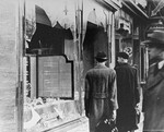 A Jewish-owned business vandalized during Kristallnacht, Germany, 10 Nov 1938