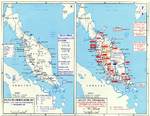 Maps showing British positions in Malaya and the Japanese offensive, Dec 1941-Jan 1942