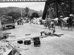 UK Royal Engineers preparing to blow up a bridge in Malaya during the retreat to Singapore, Dec 1941