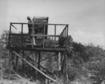 Japanese searchlight position with a dummy operator, Saipan, Mariana Islands, 29 Jun 1944