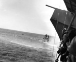 Destroyer USS Hammann sinking, 6 Jun 1942, photo 1 of 2, seen from USS Yorktown