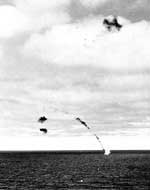 A B5N torpedo bomber shot down by Yorktown