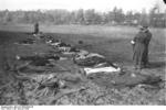 Dead German civilians at Nemmersdorf, East Prussia, Germany, late Oct 1944