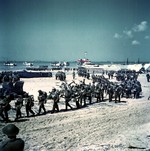 Canadian soldiers on Juno Beach, Bernières-sur-Mer, Normandy, France, 6 Jun 1944