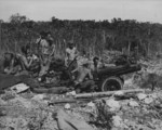 USMC 75-mm pack howitzer and crew, Peleliu, Palau Islands, Sep 1944