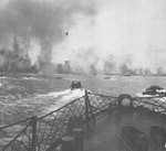 Assault craft approaching Peleliu