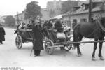 Polish refugees near the intersection of Wolska Street and Elekcyjna Street, Warsaw, Poland, Sep-Oct 1939, photo 1 of 2