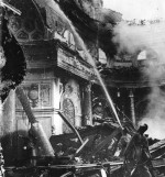 Firefighting in the ball room of the Royal Castle, Warsaw, Poland, 17 Sep 1939