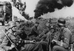 German troops of SS-Leibstandarte Adolf Hitler Division resting during a campaign toward Pabianice, Poland, Sep 1939