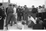 Germans guarding British prisoners of war, Saint-Nazaire, France, 28 Mar 1942, Photo 2 of 2