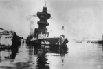 Scuttled French heavy cruiser Algérie, Toulon, France, circa late 1942 or early 1943