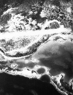 Aerial view of the Munda Point Airfield in New Georgia in the Solomon Islands, mid-1943