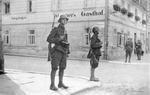 Czechoslovakian soldiers in Krásná Lípa, Czechoslovakia, Oct 1938