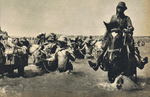 Troops of 6th Infantry Regiment of Japanese 3rd Division crossing the Bai River north of Yichang, Hubei, China, 8 May 1940