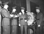 US Marine Corps musicians with bagpipes, Quantico, Virginia, United States, circa 1943