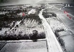 US bombers attacking Lamsepo Airfield with parafrag bombs, Linkou, Taiwan, 14 Apr 1945, photo 3 of 3