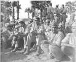 Soldiers of the Japanese-aligned Indian National Army after their surrender to the British 14th Army at Mount Popa, Mandalay region, Burma, Apr 1945