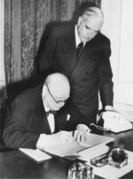 Australian Prime Minister Robert Menzies and British Prime Minister Winston Churchill in Churchill