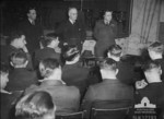 John Curtin speaking to pilots of No. 463 (Lancaster) Squadron RAAF at RAF Waddington, Lincolnshire, England, United Kingdom, 19 May 1944