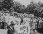 US President Harry Truman decorating General Dwight Eisenhower with the Distinguished Service Medal, Washington DC, United States, 18 Jun 1945, photo 4 of 6