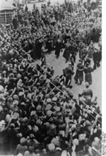 Frick being welcomed by a crowd, Sudetenland, Czechoslovakia, 23 Sep 1938, photo 2 of 3