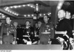 Heinrich Himmler and Berlin police chiefs Wolf Heinrich Graf von Helldorff and Kurt Daluege at a sporting event held in honor of Italian police leaders