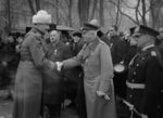 Carl Gustaf Emil Mannerheim and Rüdiger von der Goltz at the 20th anniversary celebration of the libration of Helsinki, Finland, 16 May 1938