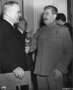 Vyacheslav Molotov and Joseph Stalin at Yalta Conference, Livadiya, Russia (now Ukraine), Feb 1945