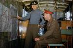 King George VI with Bernard Montgomery at the headquarters of British 21st Army Group, the Netherlands, 13 Oct 1944, photo 2 of 2