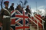 Bernard Montgomery and Georgy Zhukov saluting UK 7th Armoured Division during the parade at Brandenburg Gate, Berlin, Germany, 12 Jul 1945