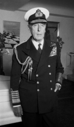 Earl Louis Mountbatten at his home in Belgravia, London, England, United Kingdom, 1976