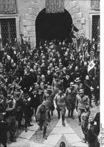 Benito Mussolini at the Piazza del Duomo in Milan, Italy, May 1930