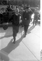 Chancellor Papen entering the Reichstag, Berlin, Germany, 12 Sep 1932