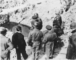 American generals touring Ohrdruf Concentration Camp, Gotha, Germany, 12 Apr 1945, photo 1 of 3