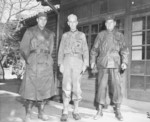 Lieutenant Colonel Raymond Murray, General Oliver Smith, and Colonel Lewis Puller at Smith