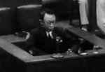 Puyi at the International Military Tribunal for the Far East in Tokyo, Japan, mid-Aug 1946, photo 2 of 6