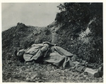 Journalist Ernie Pyle shortly after being killed on Iejima, Okinawa Prefecture, Japan, 18 Apr 1945