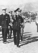 Raeder reviewing Italian Navy with Captain Francesco Mimbelli, Italy, 9 Sep 1942