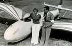 Hanna Reitsch with a DFS Habicht glider during an air show in Kassel-Waldau, Germany, 17 Jul 1938