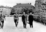 Hungarian Prime Minister Pál Teleki and Hungarian Foreign Minister István Csáky in München, Germany, 10 Jul 1940; note German Foreign Minister Joachim von Ribbentrop at left