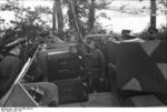 Rommel inspecting the German 21st Panzer Division, Normandy, France, 30 May 1944, photo 4 of 4; note vehicle-mounted MG42 machine gun