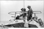 Erwin Rommel and Fritz Bayerlein in the SdKfz. 250/3 command vehicle 