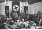 German Army Field Marshal Gerd von Rundstedt speaking at the funeral of Field Marshal Erwin Rommel, Württemberg, Germany, 18 Oct 1944