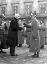 Edward Rydz-Smigly receiving the title of Marshal of Poland from Ignacy Moscicki, Warsaw, Poland, 10 Nov 1936